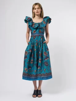 ULLA JOHNSON Amira Dress Lagoon