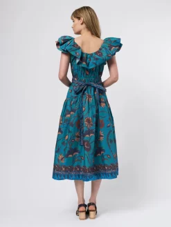 ULLA JOHNSON Amira Dress Lagoon -Orciani Store ulla johnson amira dress lagoon 5