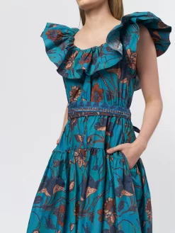 ULLA JOHNSON Amira Dress Lagoon -Orciani Store ulla johnson amira dress lagoon 7