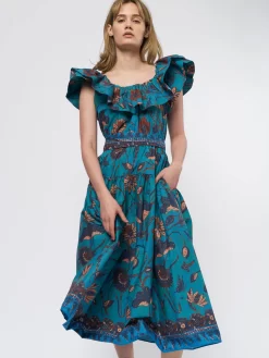 ULLA JOHNSON Amira Dress Lagoon -Orciani Store ulla johnson amira dress lagoon 9