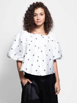 ULLA JOHNSON Amoy Top Blanc