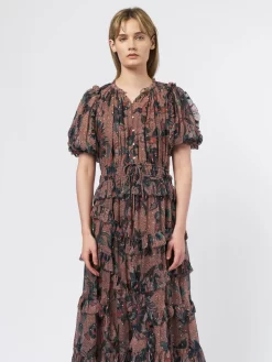 ULLA JOHNSON Cara Dress Coral 12 ULLA JOHNSON Cara Dress Coral -Orciani Store ulla johnson cara dress coral 2