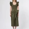 ULLA JOHNSON Isabella Dress Military