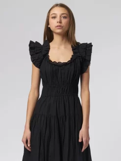 ULLA JOHNSON Leona Dress Noir -Orciani Store ulla johnson leona dress noir 2