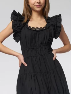 ULLA JOHNSON Leona Dress Noir -Orciani Store ulla johnson leona dress noir 7