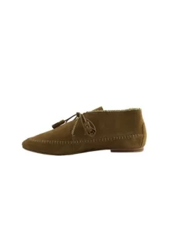 ULLA JOHNSON Lia Suede Moccasin Tobacco