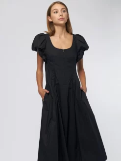 ULLA JOHNSON Malie Dress Noir -Orciani Store ulla johnson malie dress noir 7