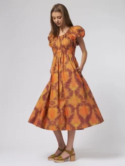 ULLA JOHNSON Nanette Dress Red Topaz -Orciani Store ulla johnson nanette dress red topaz 4