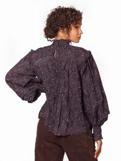 ULLA JOHNSON Sigrid Blouse Indigo -Orciani Store ulla johnson sigrid blouse indigo 2