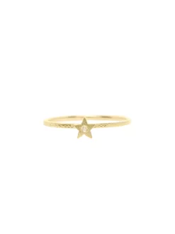 14K Gold Diamond Star Ring