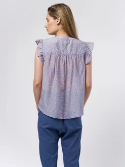Bria Top Blu Flora -Orciani Store xirena bria top blu flora 3