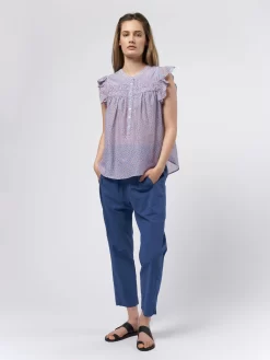 Bria Top Blu Flora -Orciani Store xirena bria top blu flora 5