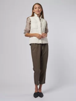 Hunter Puffer Vest Ivory Vine -Orciani Store xirena hunter puffer vest ivory vine 4