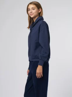 Kass Sweatshirt Navy -Orciani Store xirena kass sweatshirt navy 2