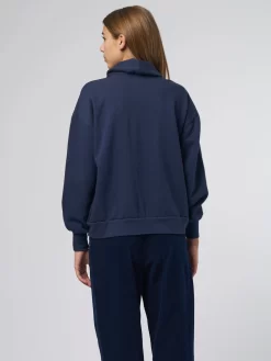 Kass Sweatshirt Navy -Orciani Store xirena kass sweatshirt navy 3