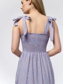 Lorraine Dress Blu Flora -Orciani Store xirena lorraine dress blu flora 5