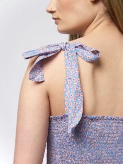 Lorraine Dress Blu Flora -Orciani Store xirena lorraine dress blu flora 6