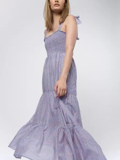 Lorraine Dress Blu Flora -Orciani Store xirena lorraine dress blu flora 8